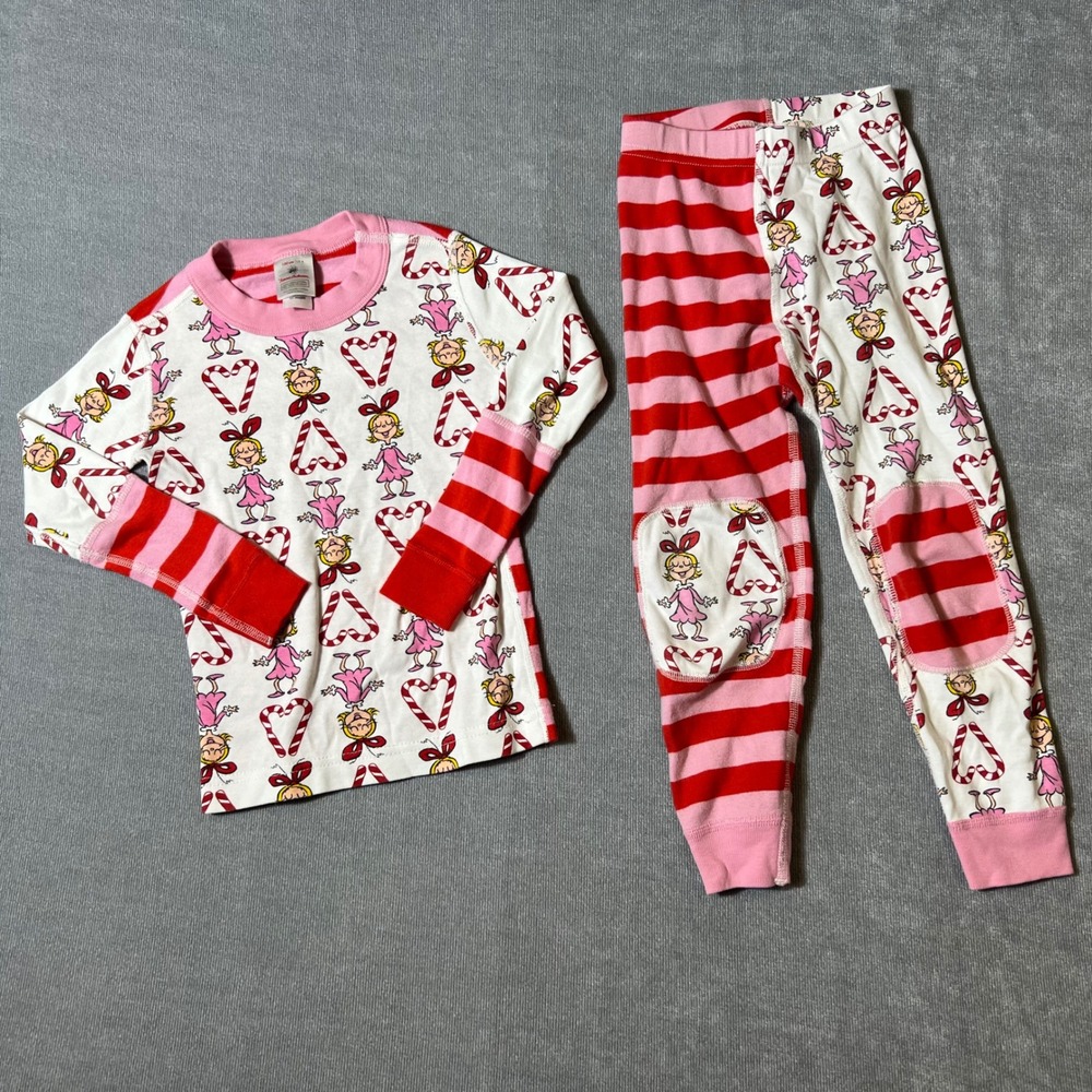 Hanna Andersson Grinch Cindy Lou Who Pajamas Set Girls 4 100cm Organic Cotton